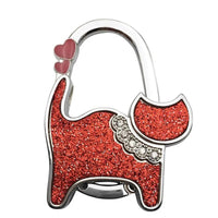 Découvrir le modèle Rouge paillette Accroche sac à main chat magnifique - modèle Rouge paillette - AccrocheMonSac ™