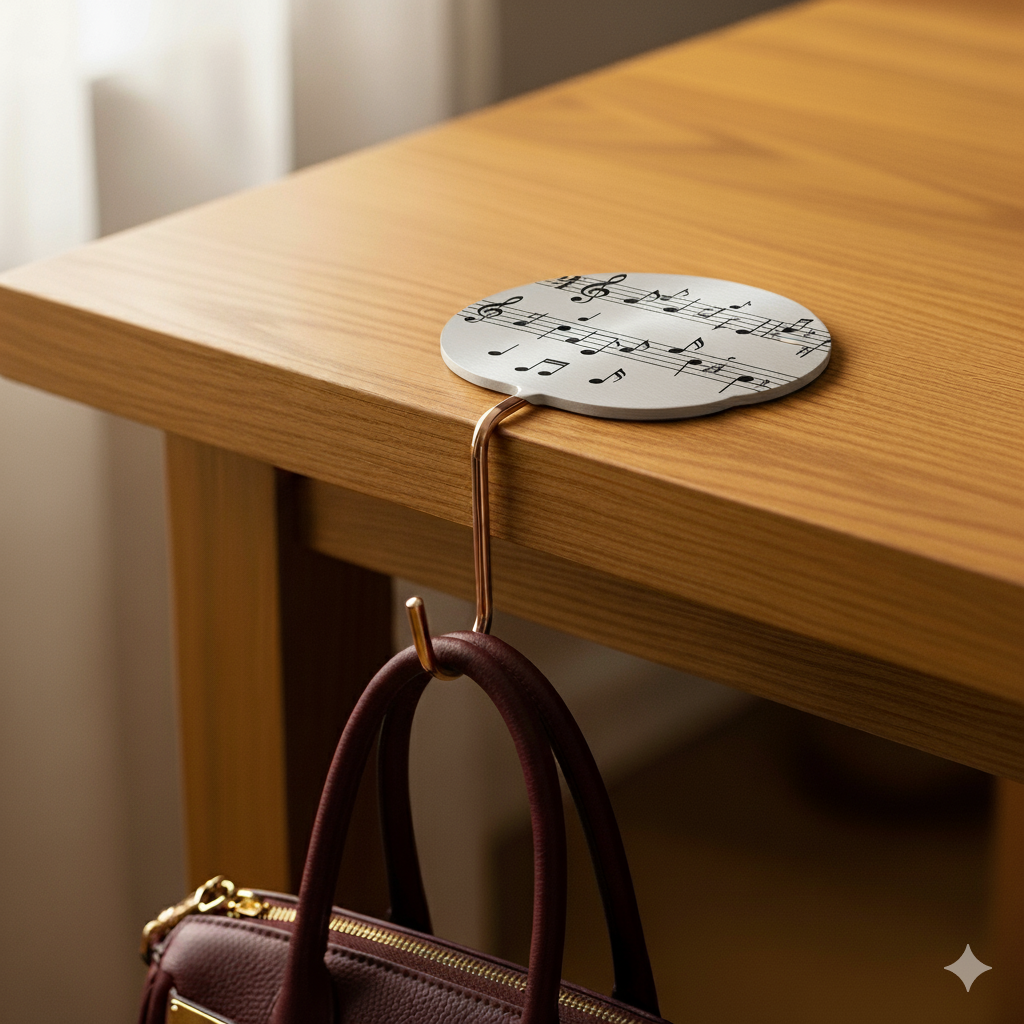 porte sac à main avec des motifs musicale pour sac à main