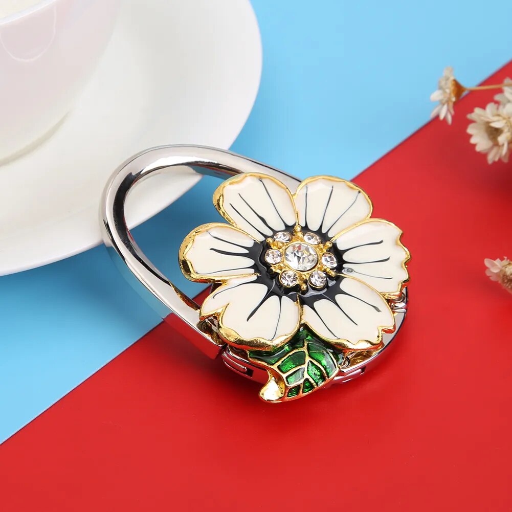 Accroche sac à main pétales fleur luxueux