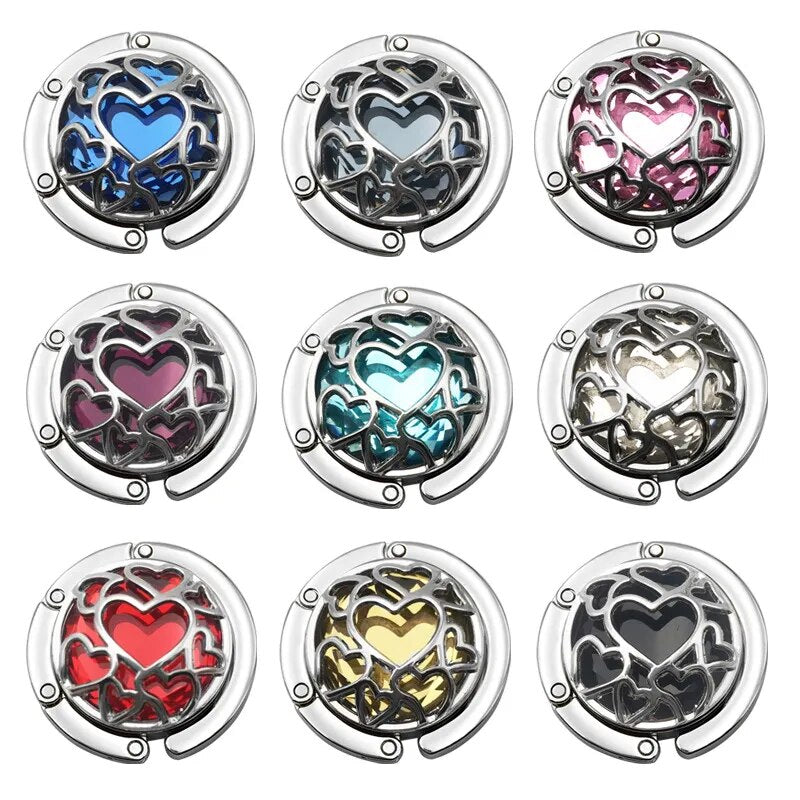 Accroche sac à main cœur métallique