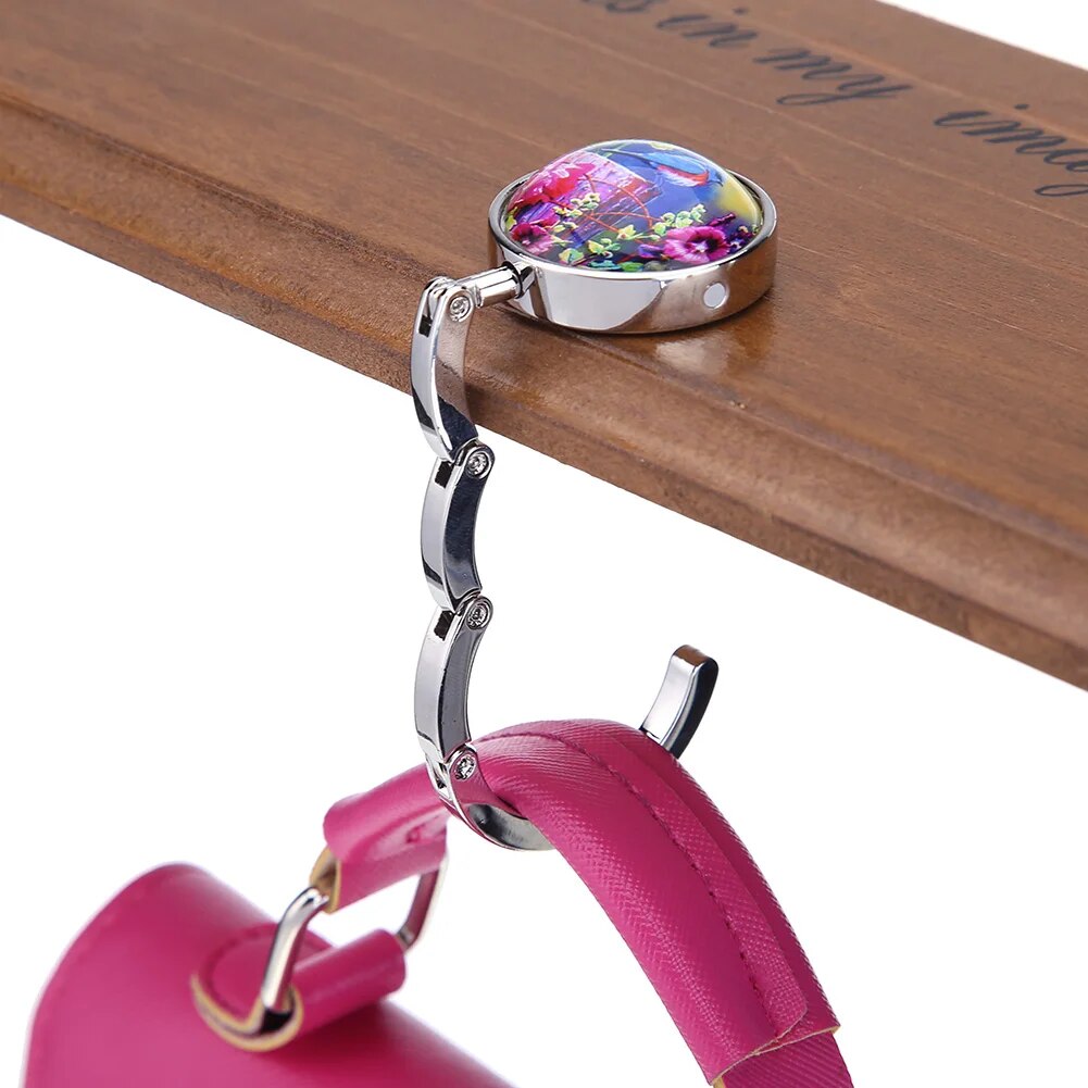 Accroche sac à main oiseaux bleu