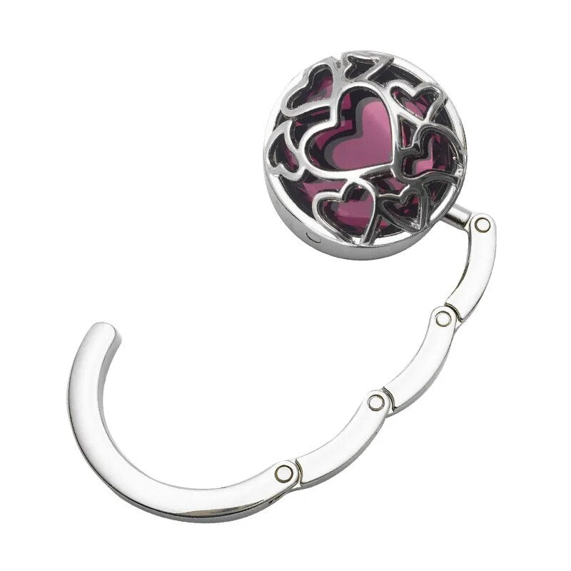 Accroche sac à main cœur métallique