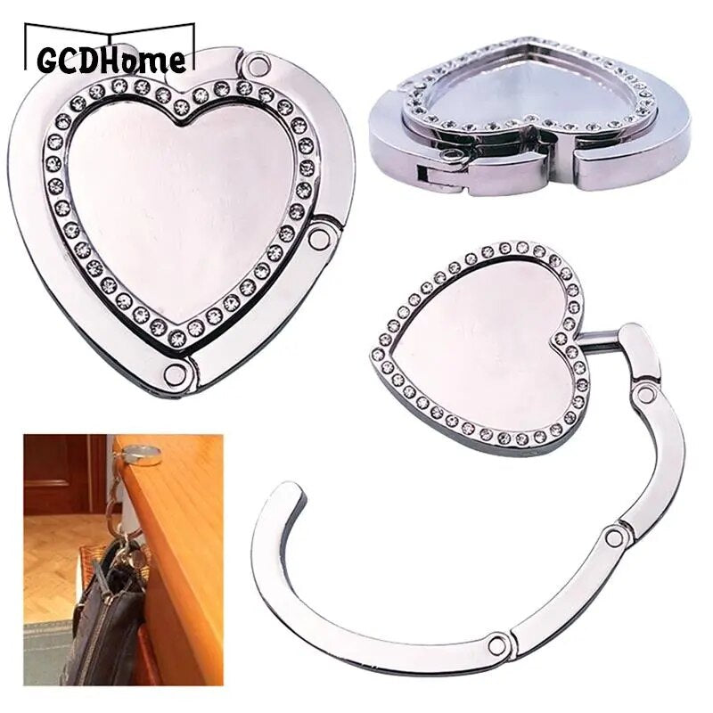 Accroche sac à main argent cœur