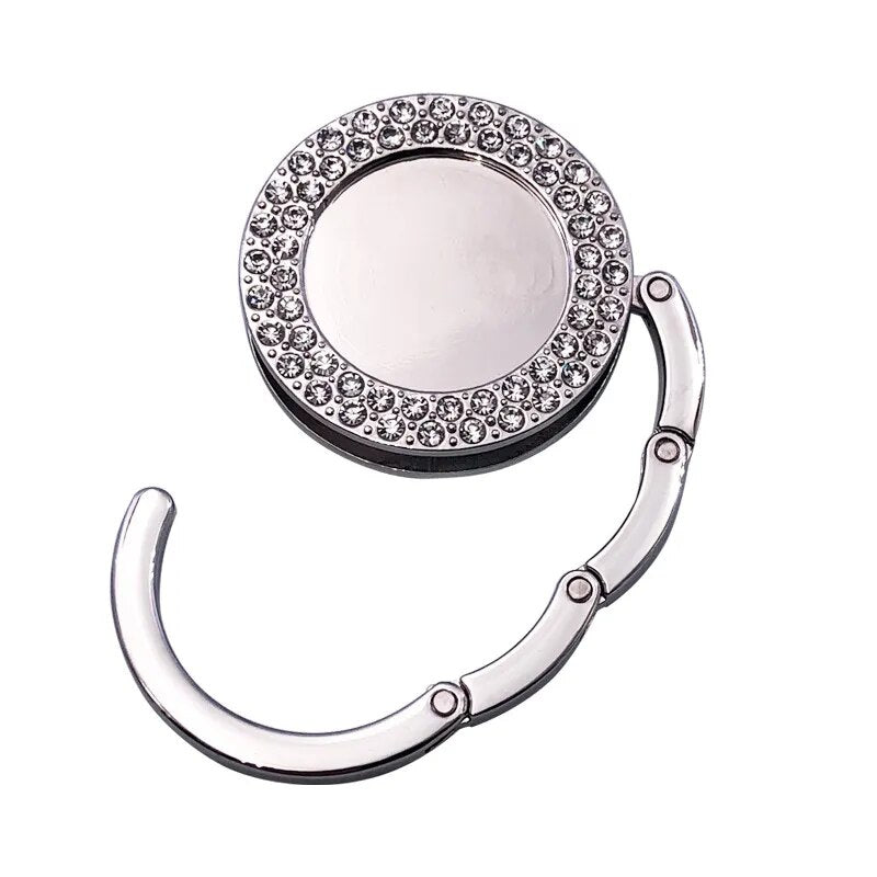 Accroche sac à mailles diamanté argent