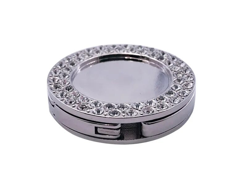 Accroche sac à mailles diamanté argent