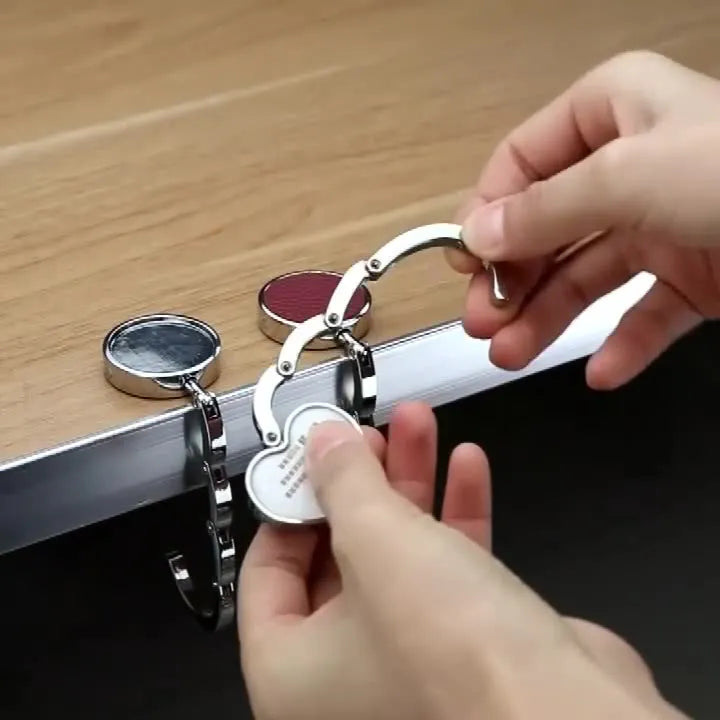 Accroche sac à main rond rétractable