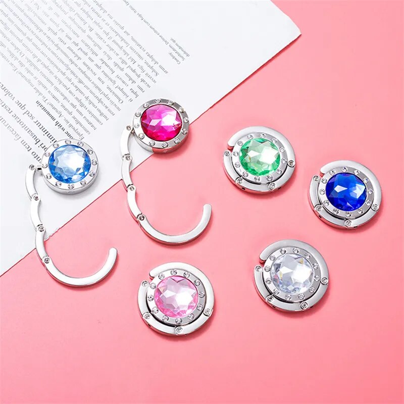 Accroche sac à main gros diamant fuchsia