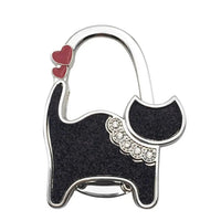 Accroche sac à main chat magnifique - modèle Noir paillette - AccrocheMonSac ™