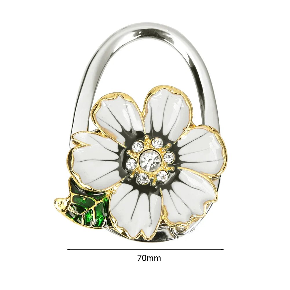 Accroche sac à main pétales fleur luxueux