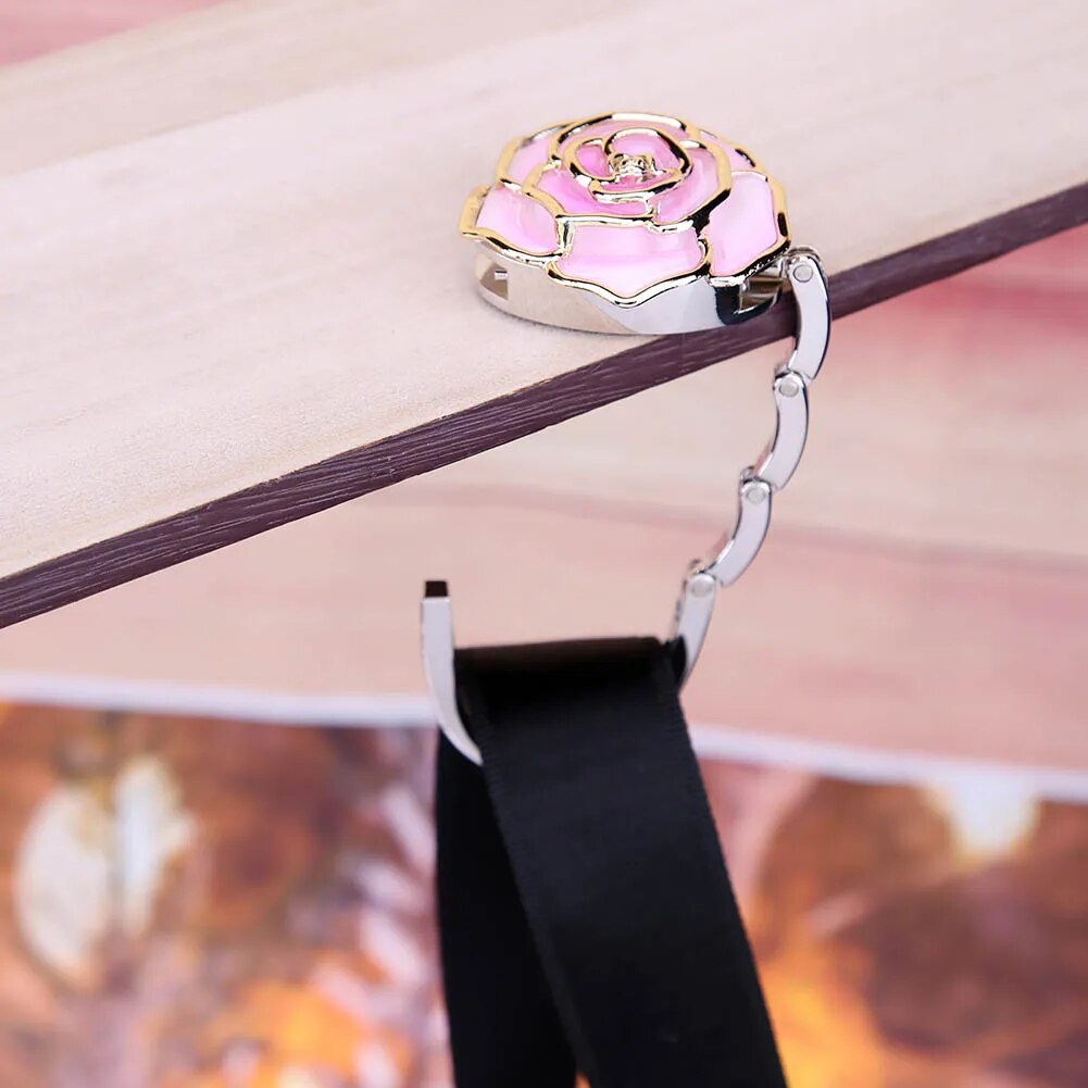 Accroche sac à main rose or