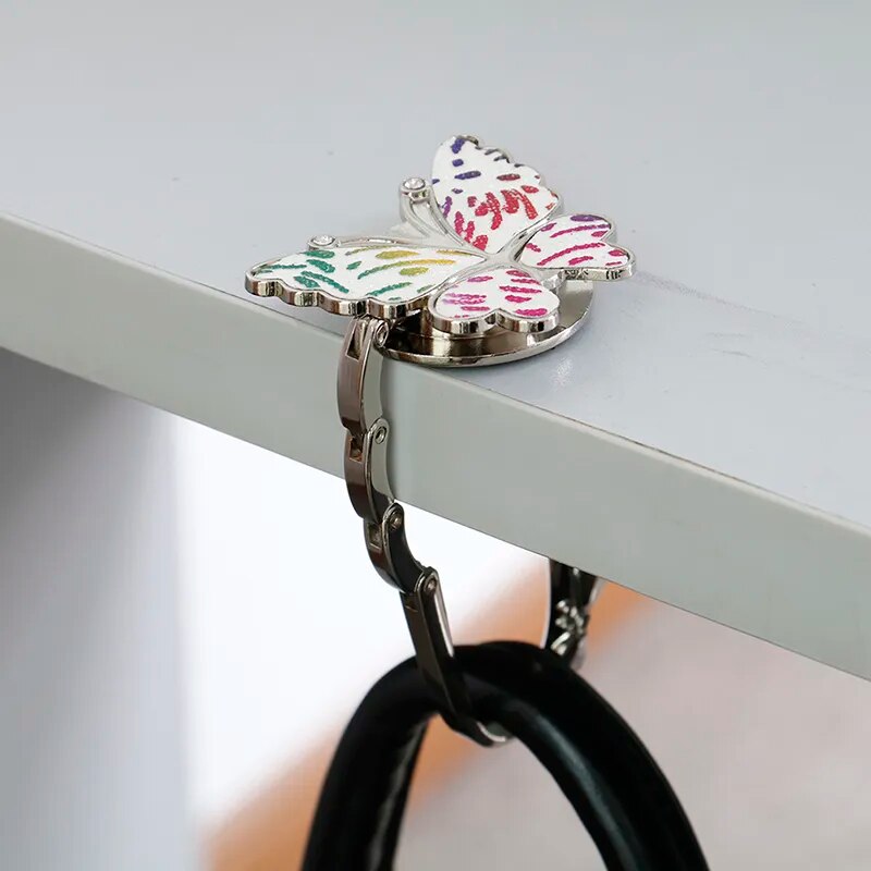 Accroche sac à main papillon multicolore