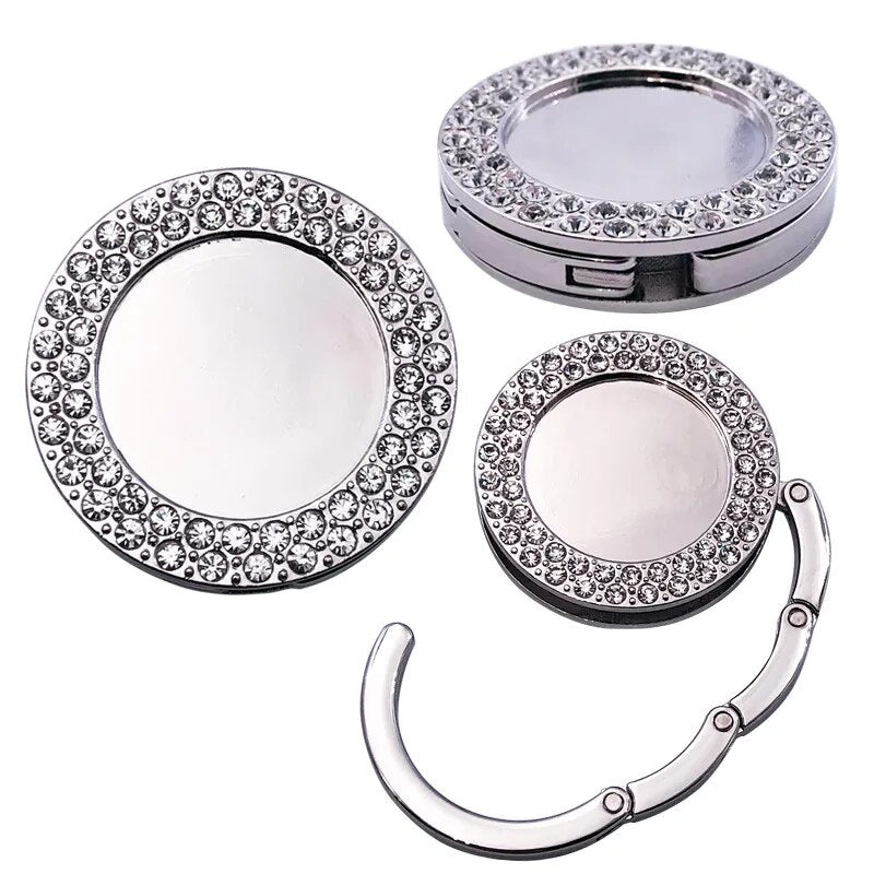 Accroche sac à mailles diamanté argent