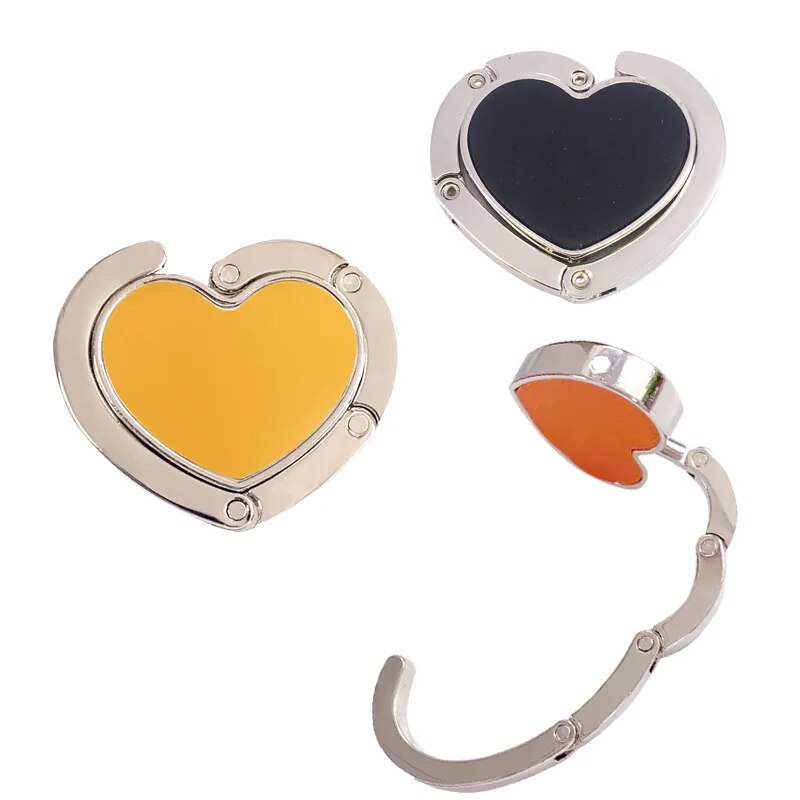 Accroche sac à main jolie cœur argent