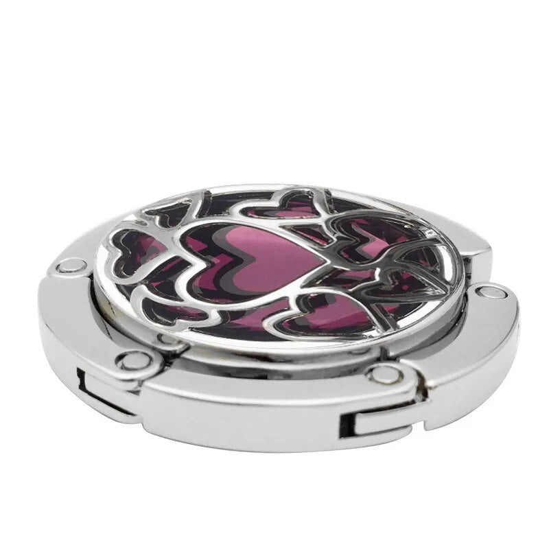 Accroche sac à main cœur métallique