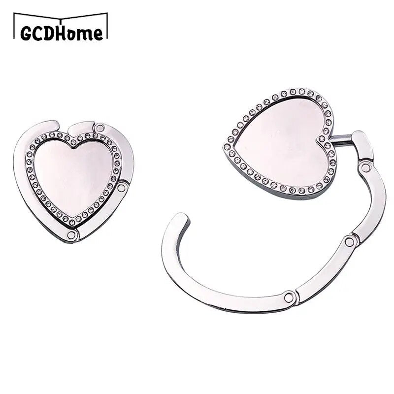 Accroche sac à main argent cœur