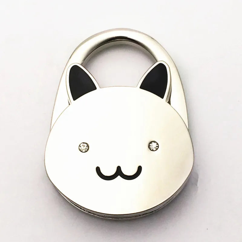 Accroche sac à main chat argent