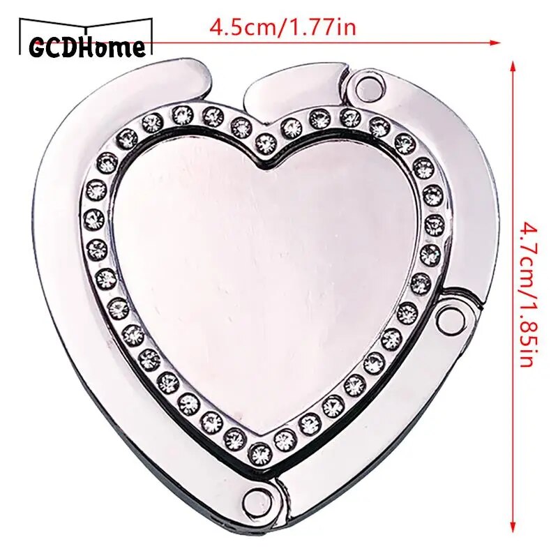 Accroche sac à main argent cœur