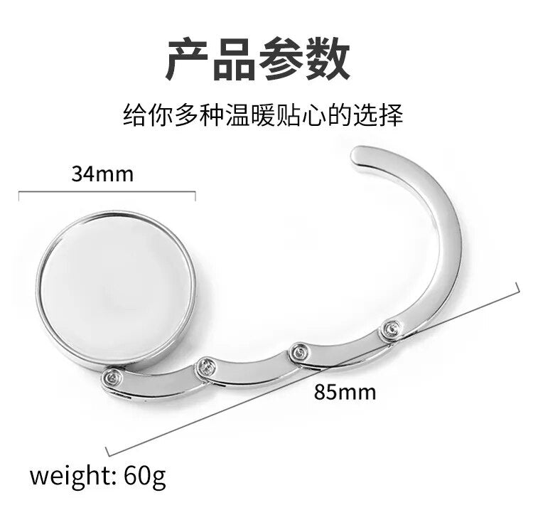 Accroche sac à main rond rétractable