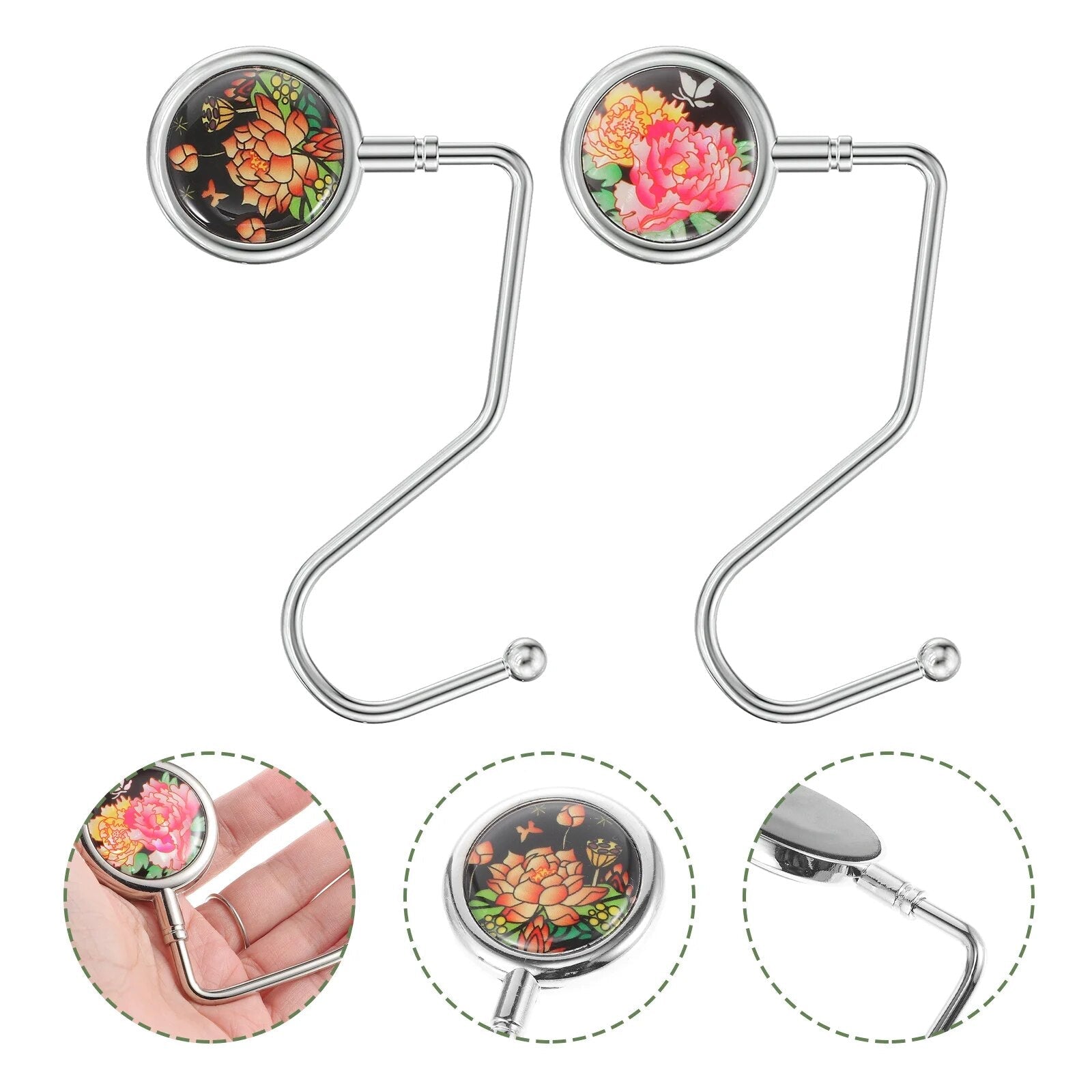 Copie de 2 Accroche sac à main nénuphar orange