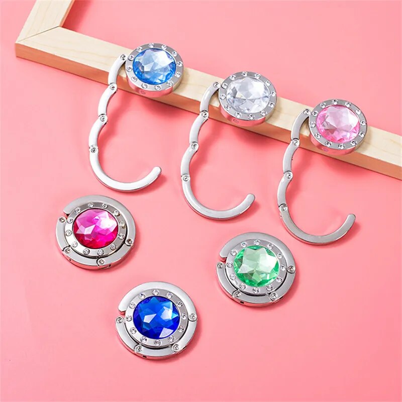 Accroche sac à main gros diamant fuchsia