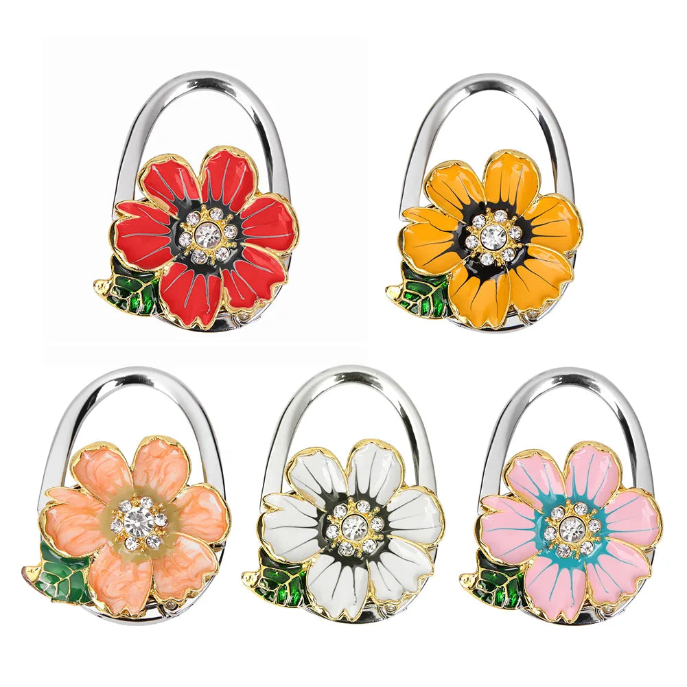 Accroche sac à main pétales fleur luxueux